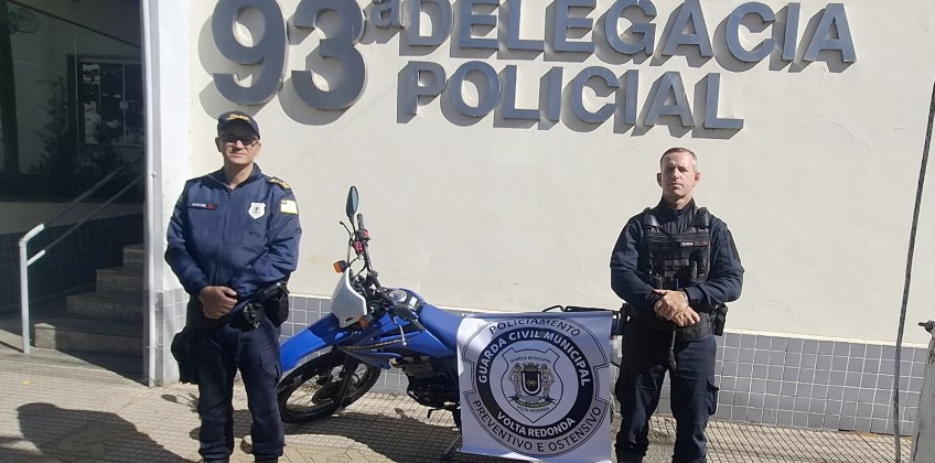 Guarda de VR recupera, no Aterrado, moto que foi furtada no Rio de Janeiro